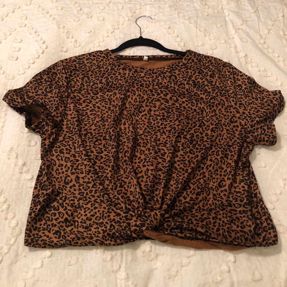 Leopard Tie Crop Top